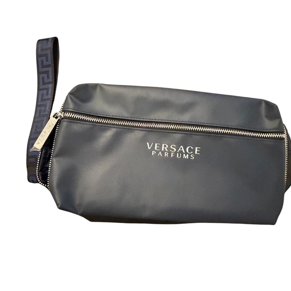 NWOT Versace travel makeup unisex bag toiletries trips zip up container quality